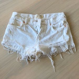 COPY - Free people white denim shorts